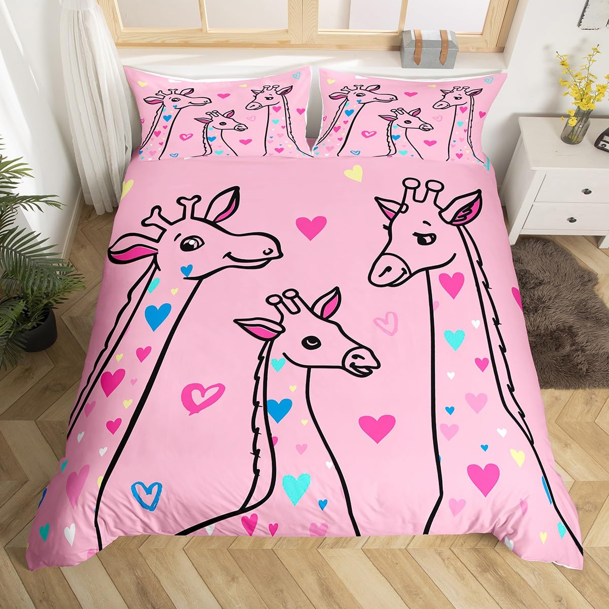 

Comforter Cute Animals Bear Hedgehog Bedding Set For Kids Boys Girls Pumpkin Mushroom Leaf Comforter Autumn Comforter (quilt)-EU Single(135*200cm)3pcs