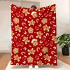 Cute Winter Gingerbread Throw Blanket Soft Warm Lightweight Blankets Gift for Couch Bed Living Room Travel Office Christmas