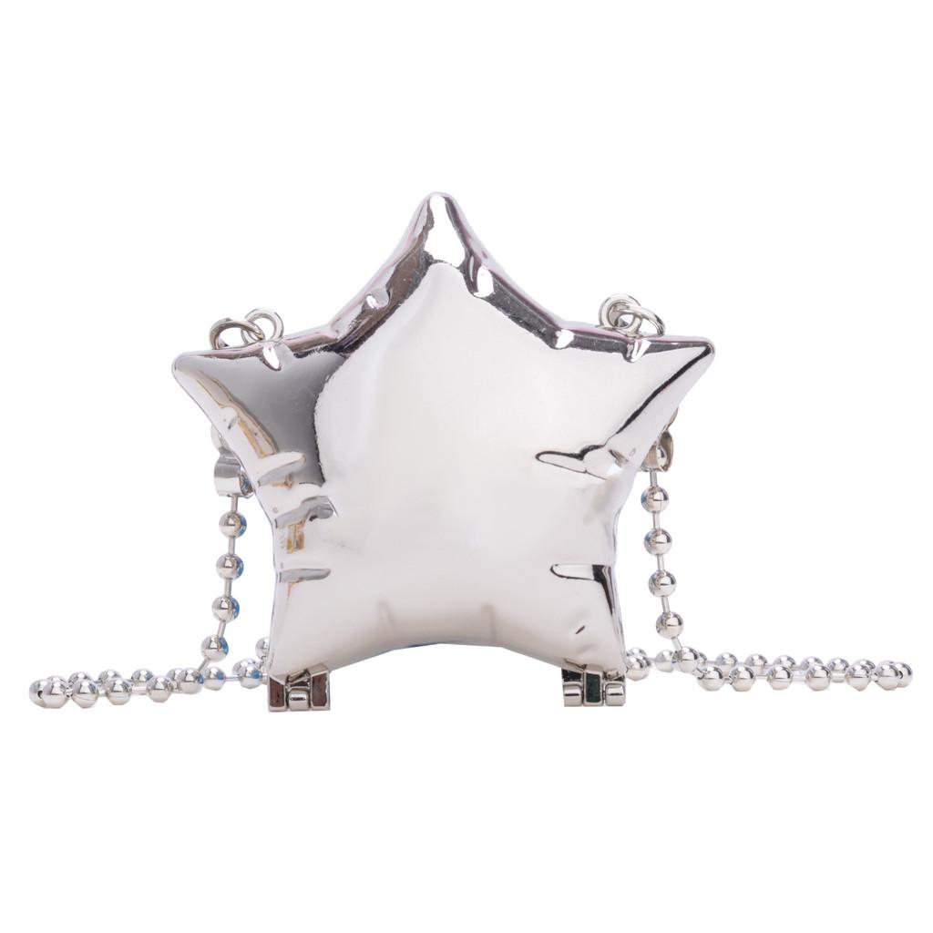 Mini Star Shape Box Bag With Chain Lock For Streetwear Fashion