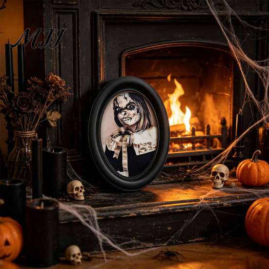 Retro Halloween Party Supplies Celebrity Landscape Oval Wall Sign, Vintage Gothic Print Hanging Plaque, Unique Gifts Wooden Frame Art Decor