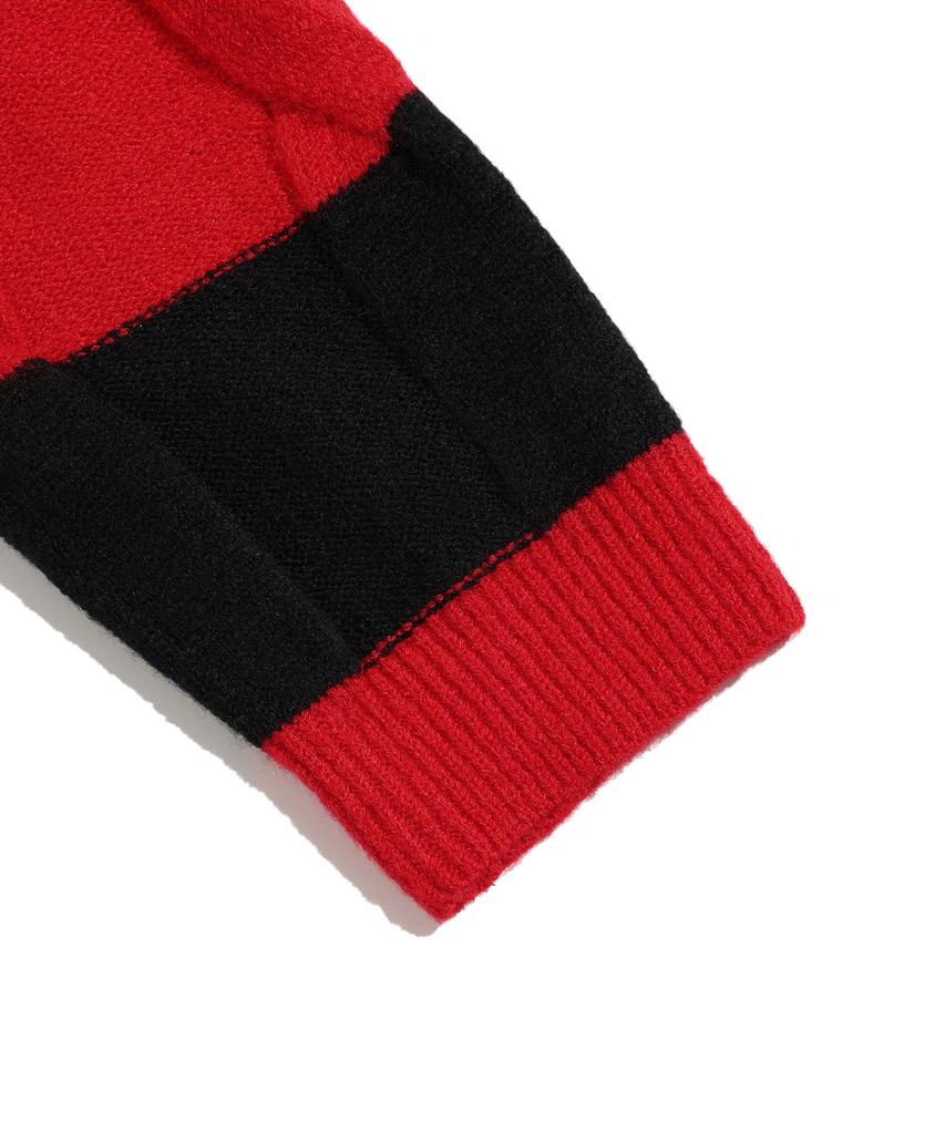 NICEGHOSTCLUB Cable Stripe Knit_Black(Ng2Efuk603A)