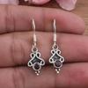 Solid 925 Sterling Silver Garnet Gemstone Drop Earrings Handmade Earrings, Silver Jewelry Gift For Her