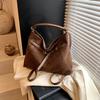 Solid Color Hobo Bag Fashion Tote Bag Trendy Ladies Crossbody Bag  Autumn and Winter