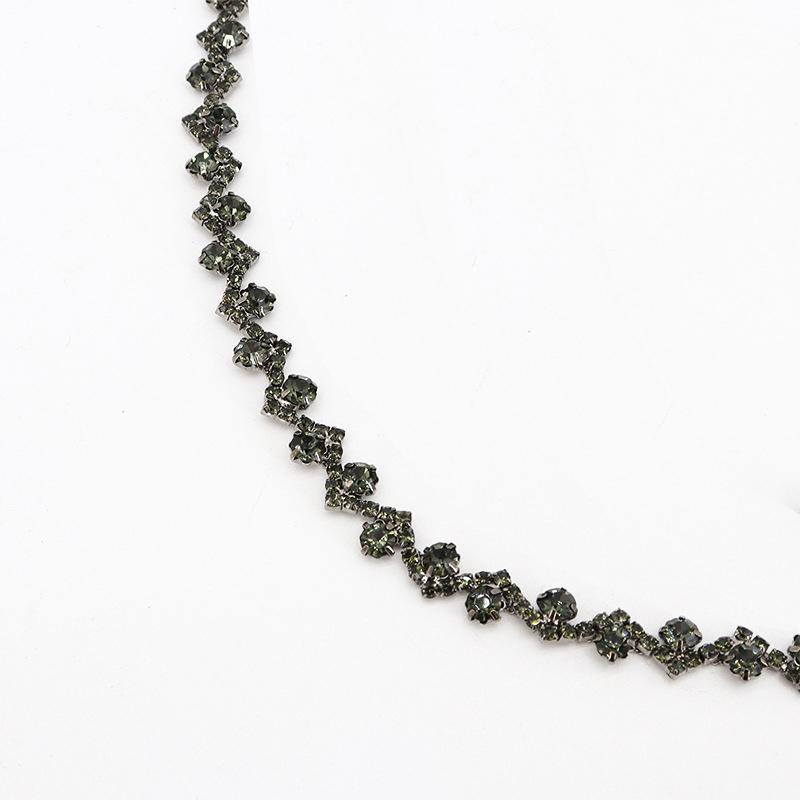 

10Yards Rhinestone Chain Diamond Trim Fringe Crystal Clothing Bag Hat Accessories DIY Wedding Decoration Gift Rhinestone Ribbon 10Yards чорний