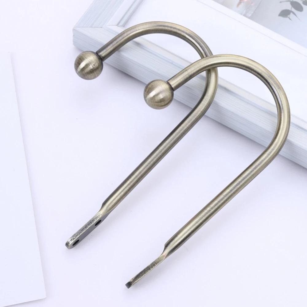 2 STÜCKE Retro Eisen Einfacher Rundkopf U-förmiger Wandhaken Vorhangzubehör Schlafzimmer Küche Badezimmer Haken mit Schraube 2025 Neu