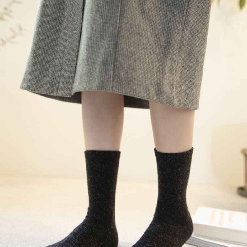SNOOZY Lambswool Bocashi Socks - Charcoal