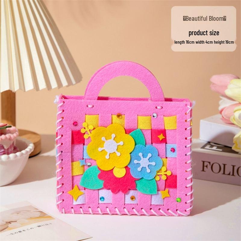 Mother's Day Bouquet Handbag DIY Sewing Kit – Fun Non-woven Fabric Gift for Kids To Make for Mom