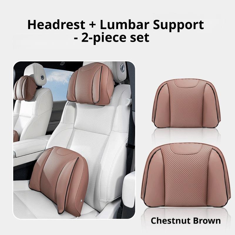 For XPENG Car Headrest Pillow Lumbar Support Nappa Leather Breathable Fit P7 P7+ G6 G7 G9 X9 L03 MONA Car Interior Accessories