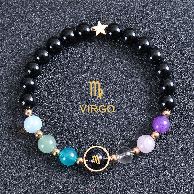 Eight major planets and twelve zodiac signs bracelet, frosted stone, bead bracelet, planets, Christmas gift, Stocking stuffers