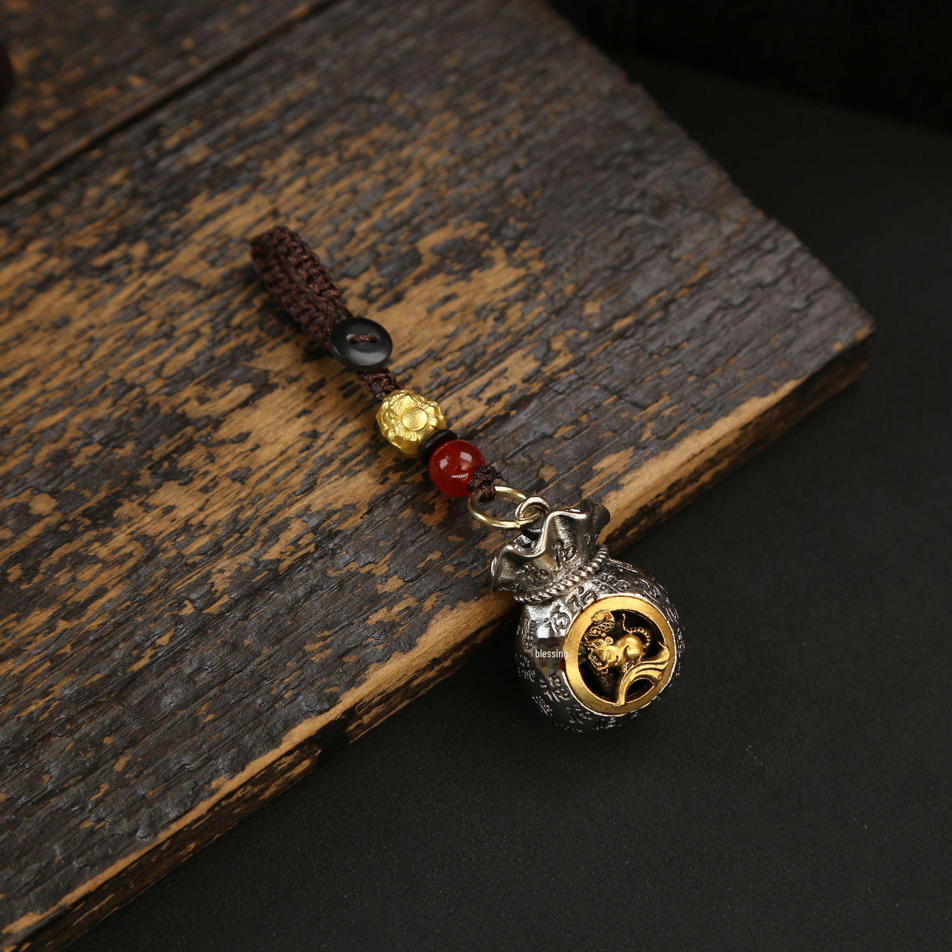 

Брелок-подвеска со знаком зодиака для мужчин и женщин - серебряный сплав, талисман на удачу в китайском стиле