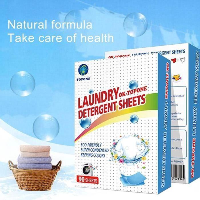 Laundry Sheets 90 Pieces Laundry Detergent Sheets Nano-concentrated Stain Remover Wipes Clean Clothes Wash A322