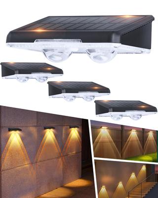 Solar Outdoor Fence Entryway Garden IP66 Nameplate Indicator Gatepost Easy Pack of 4 Light, Light, Illumination, Sensor, Light, 1000mAH, Waterproof,