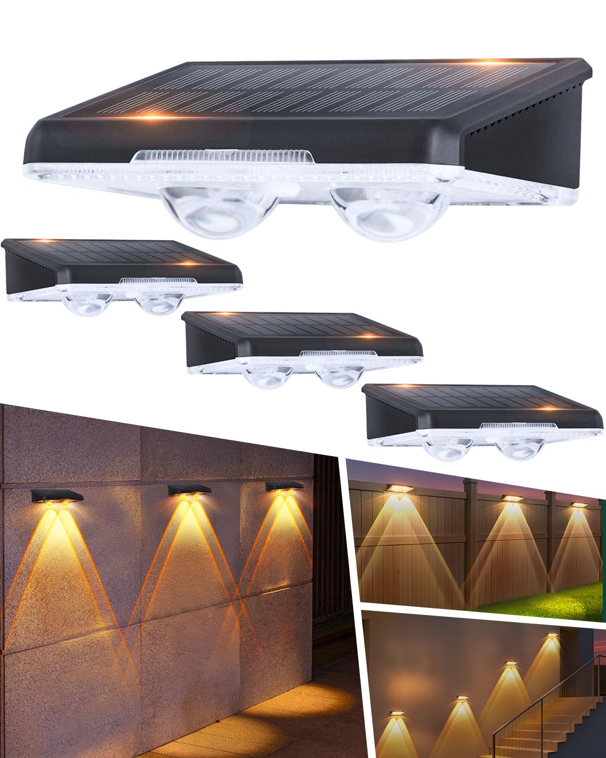 

Solar Outdoor Fence Light, Entryway Light, Illumination, Sensor, Garden Light, 1000mAH, IP66 Waterproof, Ultra-Bright LED, Nameplate Light, Indicator