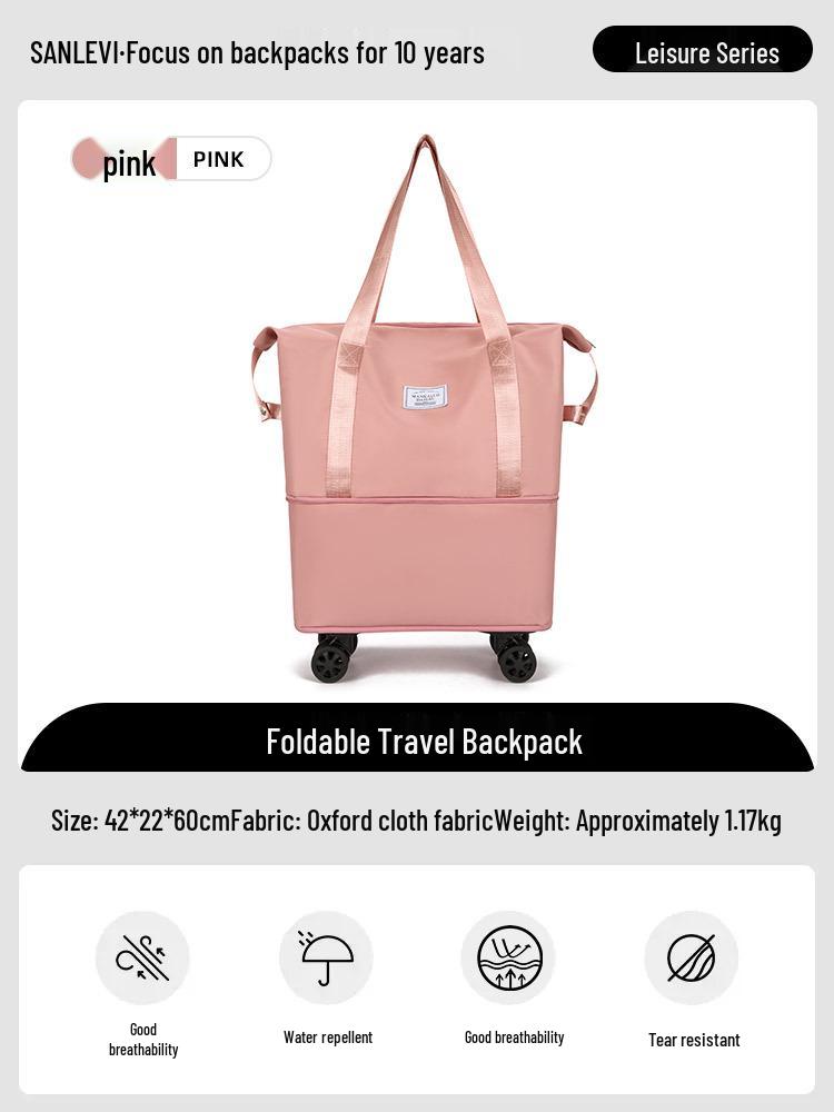 Wheeled Foldable Travel Bag - Lightweight, Expandable, and Portable Storage for Men and Women