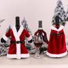 Christmas Velvet Wine Bottle Cover Lovely Dress Design Festive Bottle Ornament for Holiday Dinner Home Decor Xmas Gift