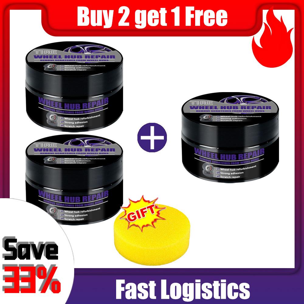 Car Wheel Hub Repair Kit Scratch Removal and Polish Restore Paste - Black And White Silver Aluminum Alloy Rim Anti-Oxidation