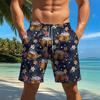 Pantaloni da Spiaggia Estivi da Uomo Stampati in 3D Moda Versatili Traspiranti Tendenza Casual Stile Vacanza