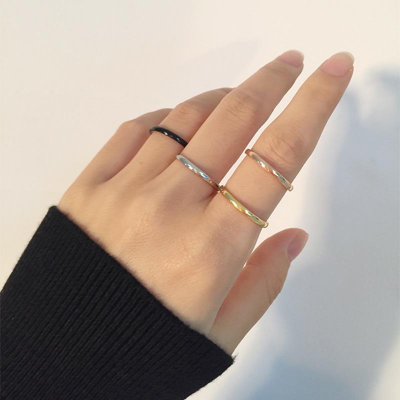 Minimalist Stacking Ring Set, Chic Twist Pinky Promise Rings for Women, Anti Allergy Stainless Steel Metal Wedding Bands Jewelry