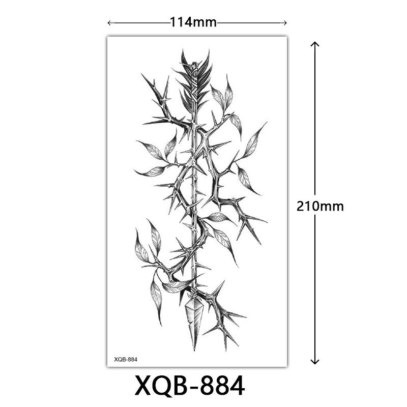 Small Full Arm Tattoo Sticker, Flower Letters, Plain Flower Tattoo Sticker Tattoo