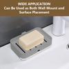 POTENTIA Adhesive Soap Holder Dish Container for Shower Wall Mounted NO-Drilling Self Draining Removable Tray Waterproof Bar Soap Sponge Holder for