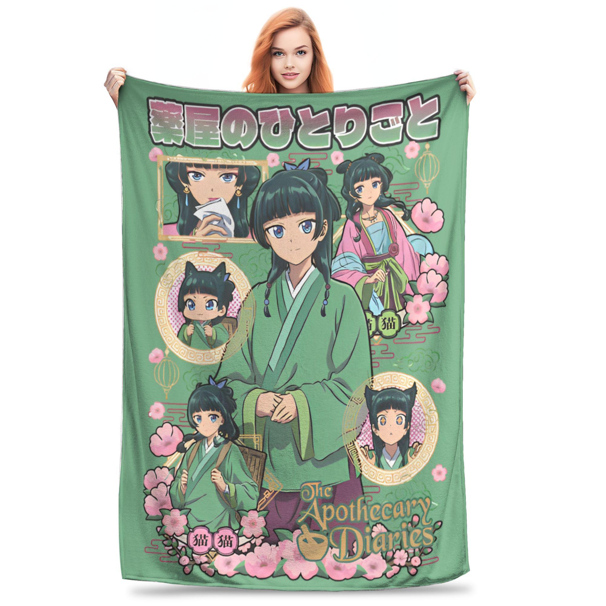 

Kusuriya no Hitorigoto Anime Fleece Throw Blanket The Apothecary Diaries Blanket for Bed Bedroom Ultra-Soft Bedroom Quilt, 30x40in