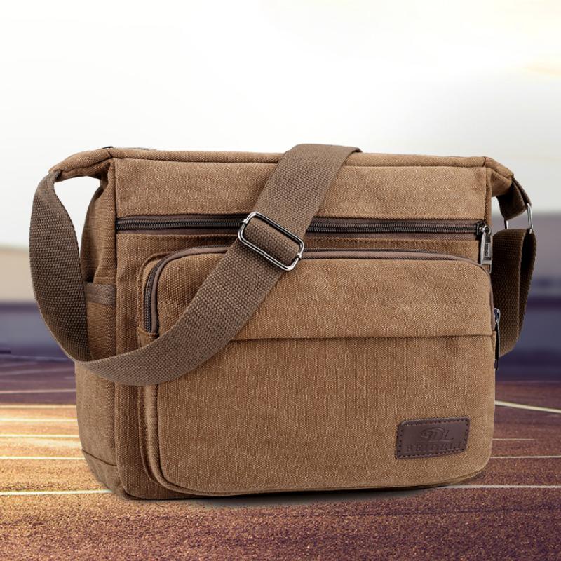 1 Herren Retro Canvas Umhängetasche, lässige Reise-Schultertasche, Outdoor-Sport-Schultertasche mit verstellbarem Schultergurt