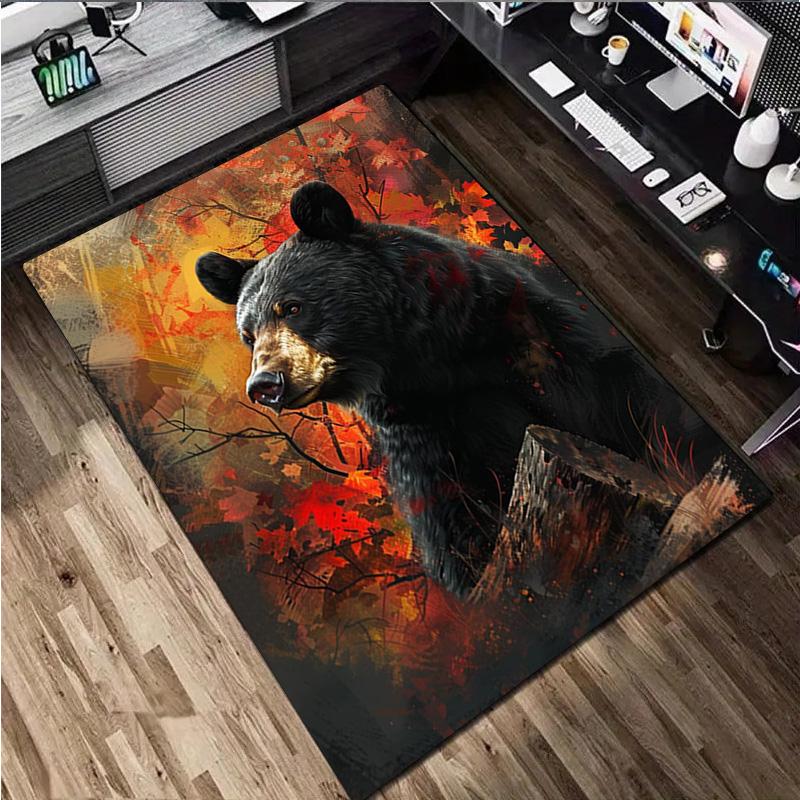 Black bear Rug - Home carpet Office Decorative Carpet For Living Room Bedroom Door Mat Floor Rug Computer Chair Area Rug