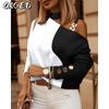 QICED Women's Fashion Casual Long Sleeve Blouses & Shirts
