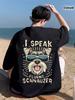 Mens Funny Speak Graphic T Shirt Mens Printed Tshirts