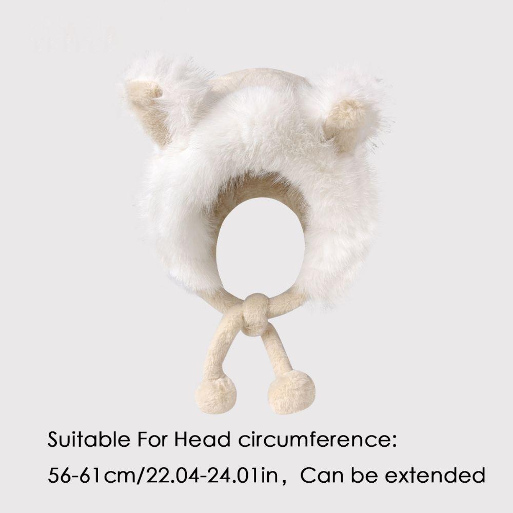 Plush Ear Protection Hat Warm Plush Fox Ears Hat Outdoor Bucket Hat Women