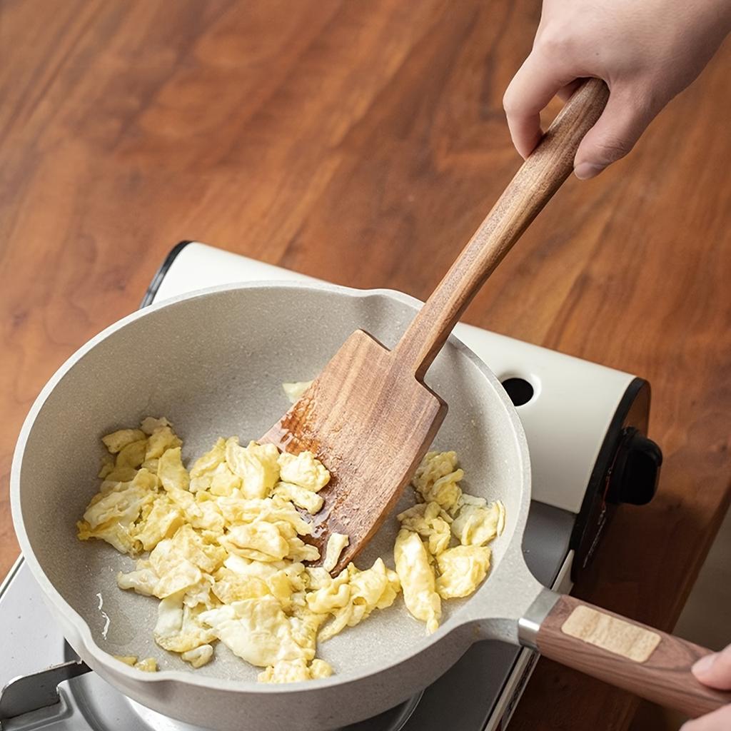 1 szt. Żaroodporna szpatułka nieprzywierająca szpatułka z drewna akacjowego Trwała drewniana łopatka do gotowania Przybory kuchenne Łopata