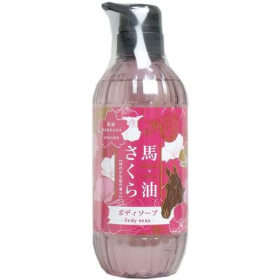 Phoenix Horse Oil Sakura Body Soap, Subtle Cherry Blossom Scent, 500mL