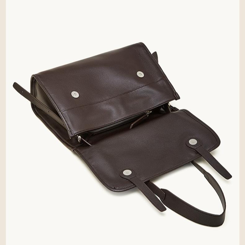 Genuine Leather Bag Retro Envelope Bag Leather Tote Bag Commuter Soft Leather Shoulder Crossbody Portable Messenger Bag