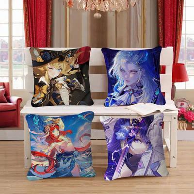 G-Genshin Impact Cartoon Animation Kissenbezug Kissenbezug Dekokissenbezug Bedruckter Kissenbezug Für Sofa