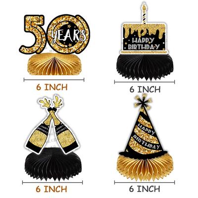 8 Pcs/set Paper Birthday Party  Honeycomb  Ball  Decoration 18/40/50/60-year-old Desktop Gifts Decoration Photo Favor Booth Props