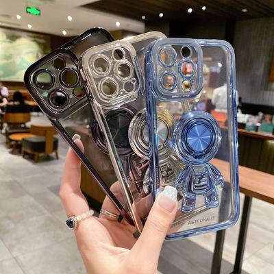 Applicable To IPhone 15 Electroplated Astronaut Mobile Phone Case 14proMax Pupil Lens Apple 13 Bracket Protective Cover