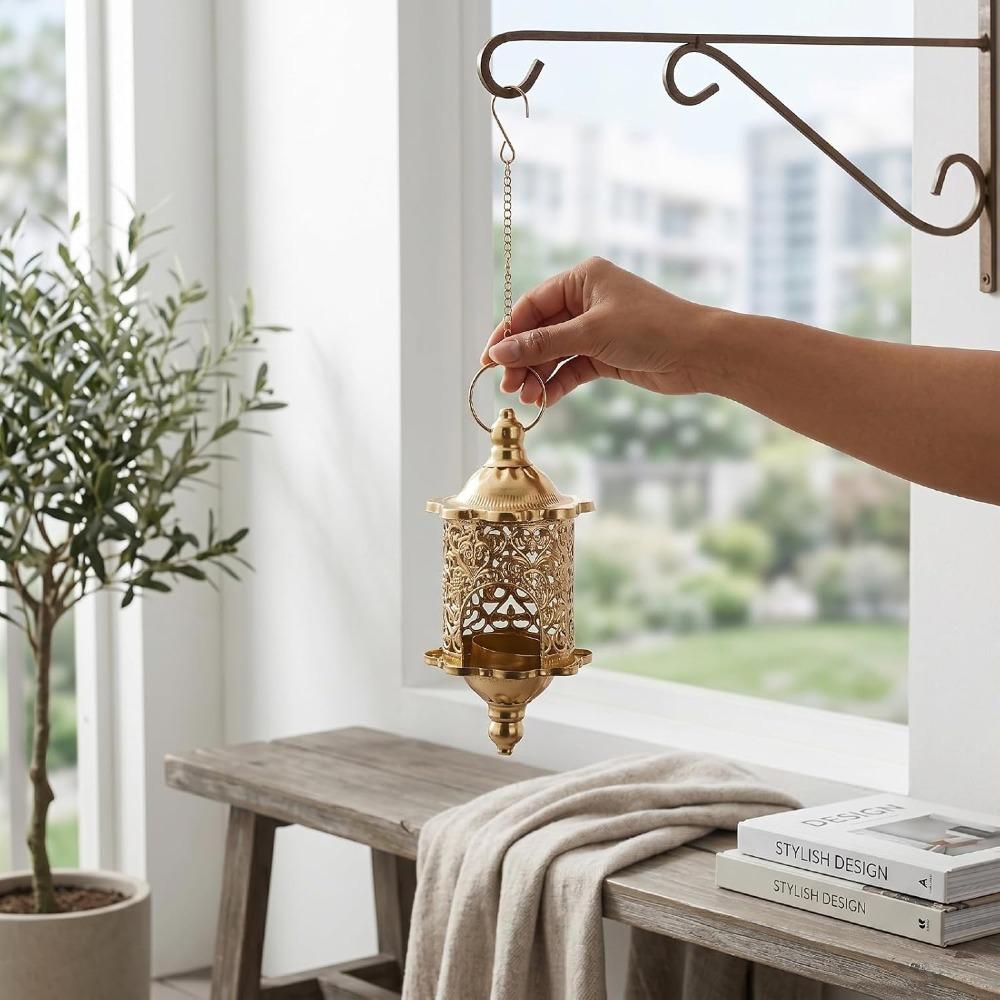 Metal Decorative Candle Holder Gold Tea Light Holder Vintage Iron Candle Holder Porch Decoration