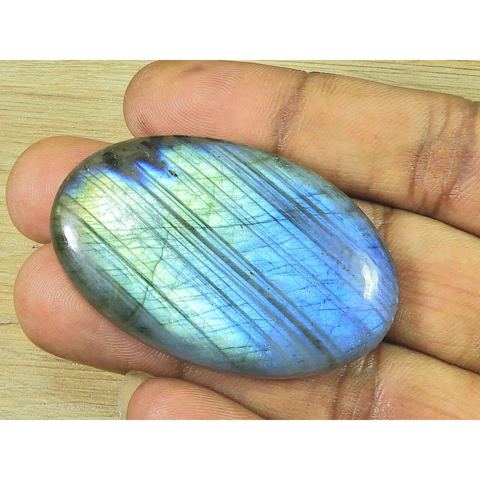

31X50X7MM Natural Labradorite Oval Crystal Cabochon Loose Gemstone 114Cts. SK-3327