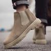 Retro Trend Pánské Chelsea boty Podzim Zima Pánské Studentské Vysoké Kotníkové Chodící Ležérní Boty Černá Khaki Semišové Kotníkové Polobotky