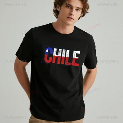 Chile Flag Proud Chilean Printed Tshirt Men Women Cotton Humor Streetwear Tee Shirt Short Sleeve Unisex Loose Ropa Hombre