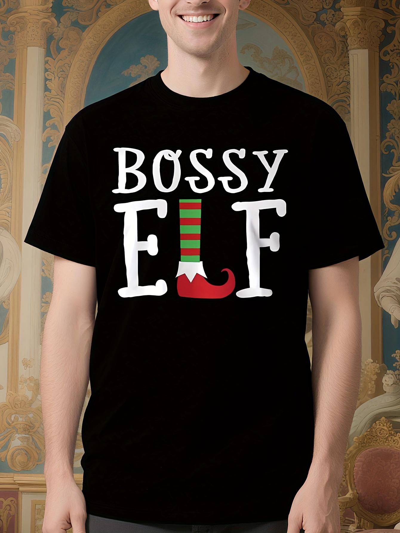 Funny Christmas Elf Meme Tshirt - BOSSY ELF Graphic with ... XXXL