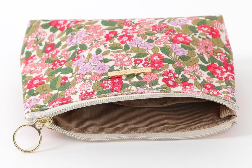 DDintex FLORET LONDON BASIC Pouch, Hedgerow Rumble, Red, 15 X 10.5 X 4.5cm [Liberty Print]