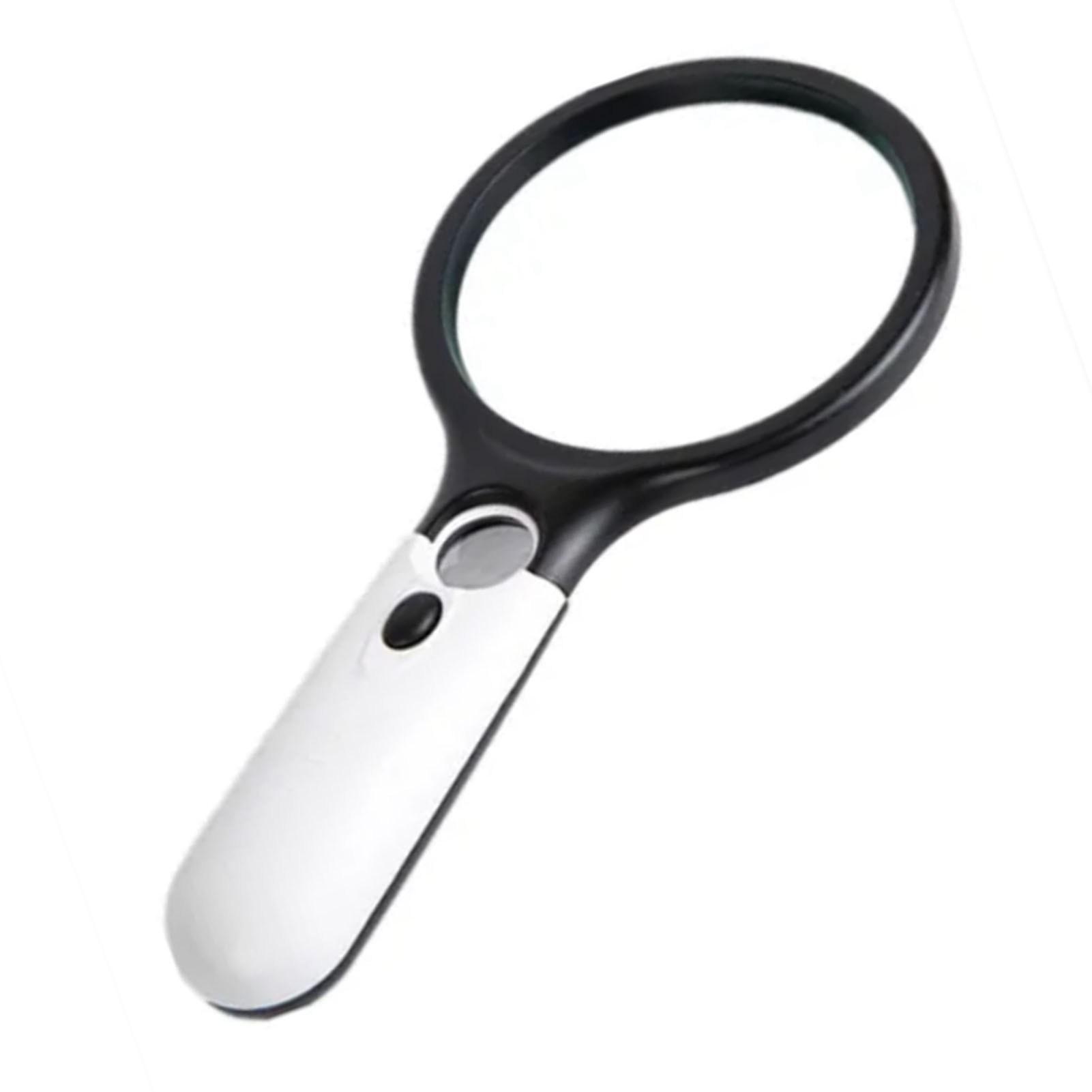 

Handheld Magnifier ABS Handle Portable LED Illuminated Lighted 3X 45X Magnifying Glass for Reading