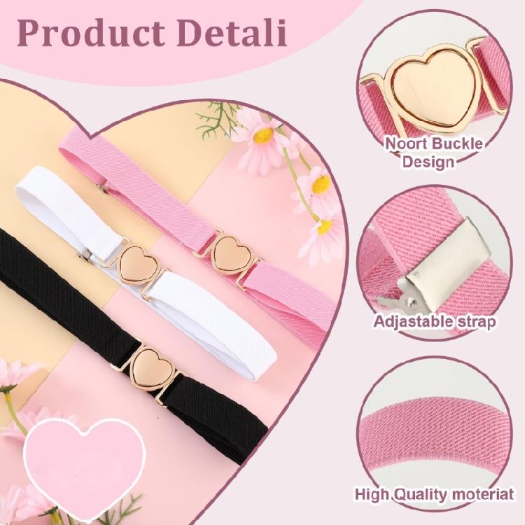 Universal Stretchy Decorative Belt Heart Shape Buckle Waistband Girl Accessories