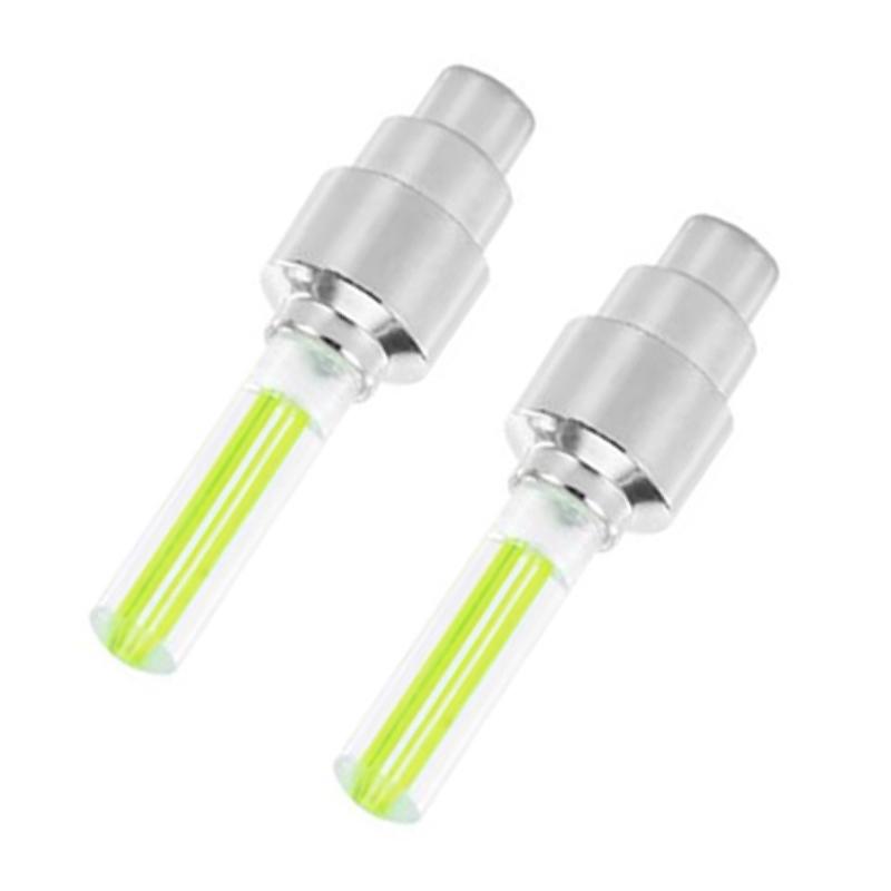 2/4Pcs Car Motorcycle Bicycle Tire Valve Caps Light LED Neon Flash Lamp Waterproof Tyre Universal Wheel Lights Car Accessories Valve Stems 1