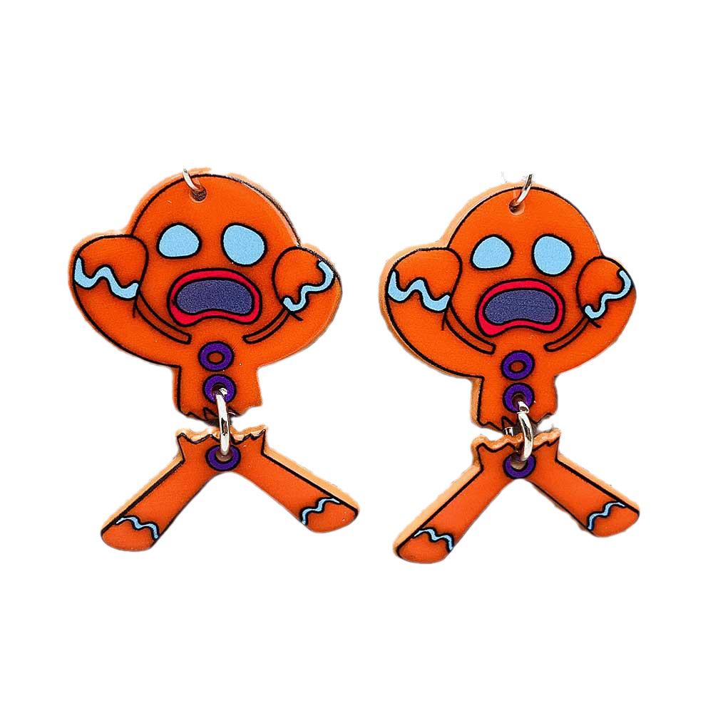 Weihnachtsglocke & Lebkuchenmann Acryl-Ohrringe