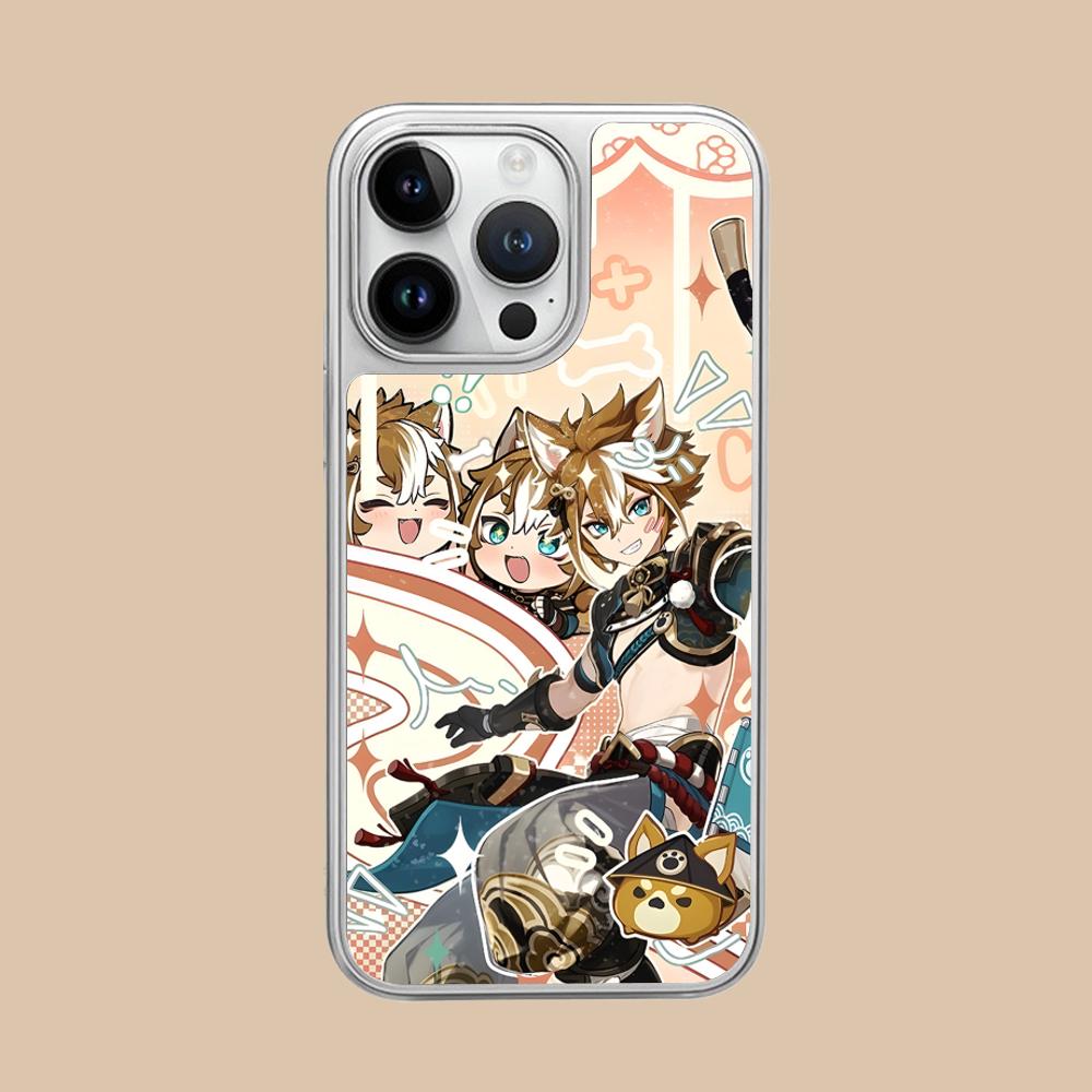 

Game GI Gorou Mobile Phone Case for iPhone 17 16 15 14 13 12 11 Air Pro Max Plus Silver Plating Colorful Cover Pretty Luxury iPhone 11