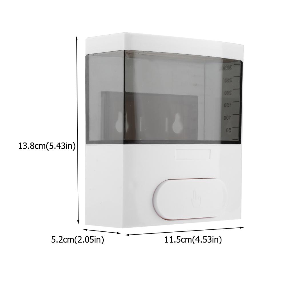 300ml Plastic Wall Mounted Soap Lotion Liquid Shampoo Dispenser for Home Hotel Restroom (Black)