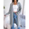 Solid Color Knitted Cardigan Women's Long Sleeved Sweater Jacket Thick Warm Knitted Long Coat with Flip Collar Autumn and Winte