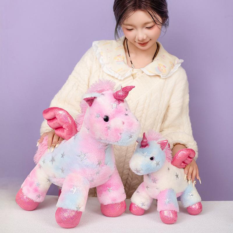 Soft unicorn doll plush toy pink unicorn doll girl company soothing doll